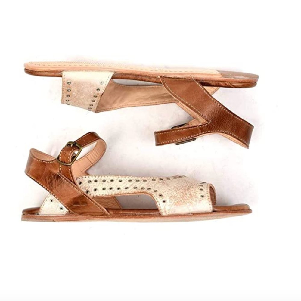 Bed|Stu Auburn d’Orsay Sandal Leather Studded 6 7 - Picture 7 of 7